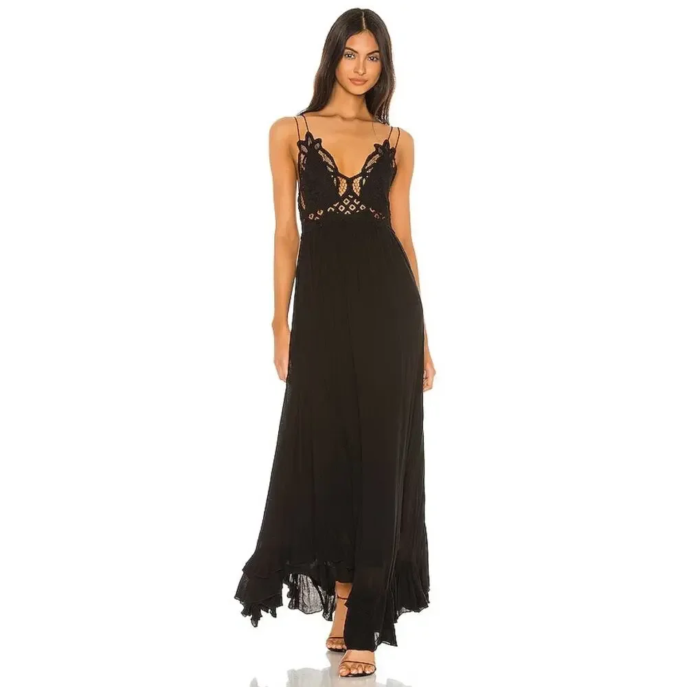 Free People Adella Maxi Slip Dress L